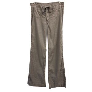 Level 99 Linen blend wide-leg patch pocket pants size 27 minimalist breathable